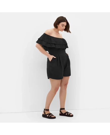 ГОРОДСКОЙ ШИКАРНЫЙ комбинезон Poppy Playsuit размера плюс black