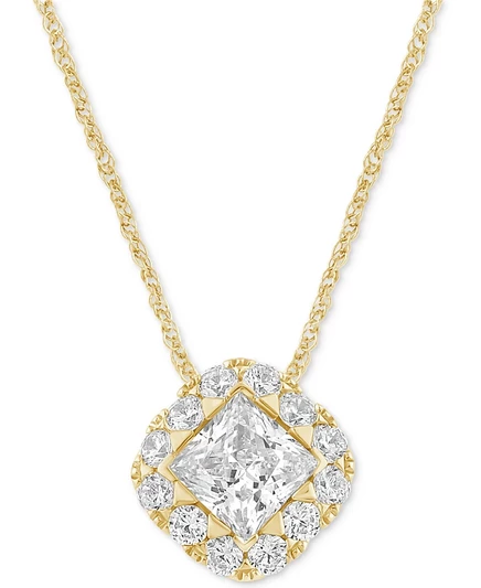 Кулон Macy's Princess Halo 18″ с бриллиантами 3/4 карат, 14K