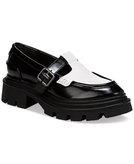  Мокасины Mary Jane на плоской подошве от Payson black/bright white multi