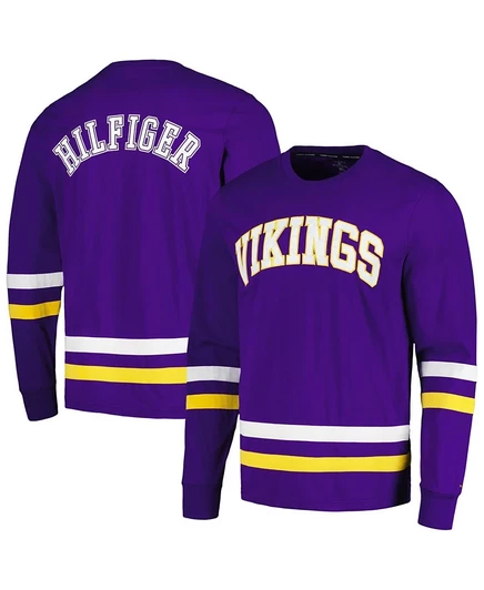 Мужская футболка с длинным рукавом Tommy Hilfiger Nolan Minnesota Vikings, фиолетовая