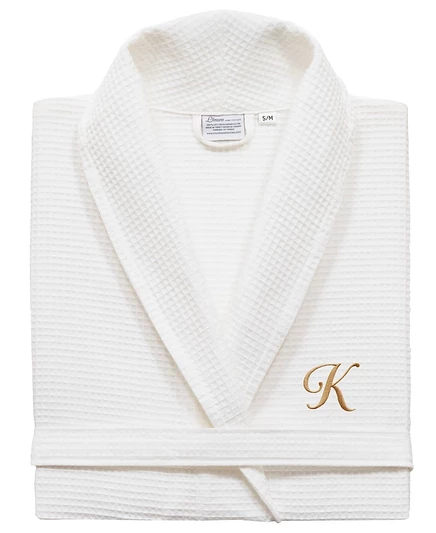 Унисекс-халат Linum Home с вышивкой, золотистый K