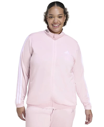 Женская куртка Adidas Essentials, плюс‑сайз, розовая