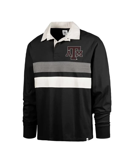 Мужская черная рубашка-поло Texas A&M Aggies Clubhouse Knox Thames с длинным рукавом 47 Brand black