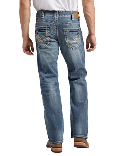 Мужские джинсы Silver Jeans Co. Zac свободного кроя, прямые, синие
