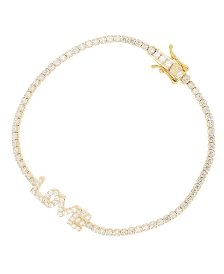 Женский браслет Macy's Love, фианиты, жёлтый