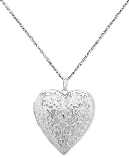 Кулон-локет Macy's 4-фото из серебра, серебристый