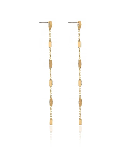 Серьги Ettika Geometric Linear позолоченные 18K, золотистые