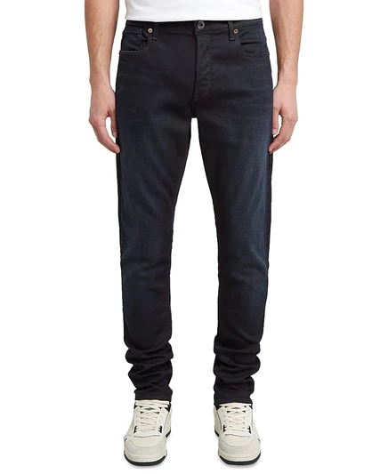 Мужские приталенные джинсы G-Star RAW с пятью карманами синего цвета