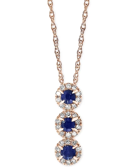 Колье LALI Jewels, сапфиры, бриллианты, розовое золото