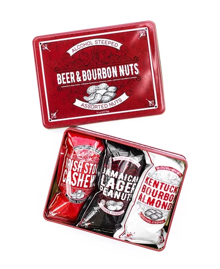 Подарочная банка орехов Sugar Plum Chocolates Beer & Bourbon, 454 г, ассорти