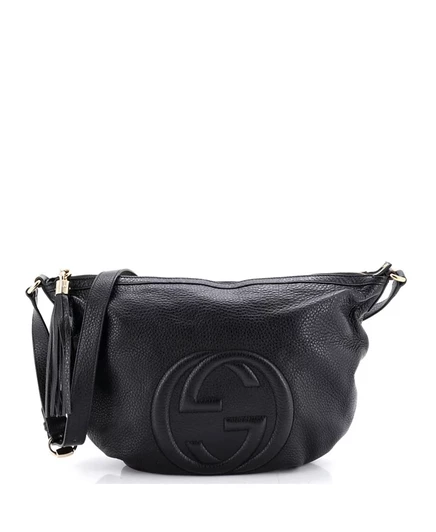 Женская сумка‑мессенджер Pre-Owned Gucci Soho кожаная, черная
