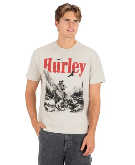 Мужская футболка Hurley Trail Runner с коротким рукавом коричнево-бежевого цвета