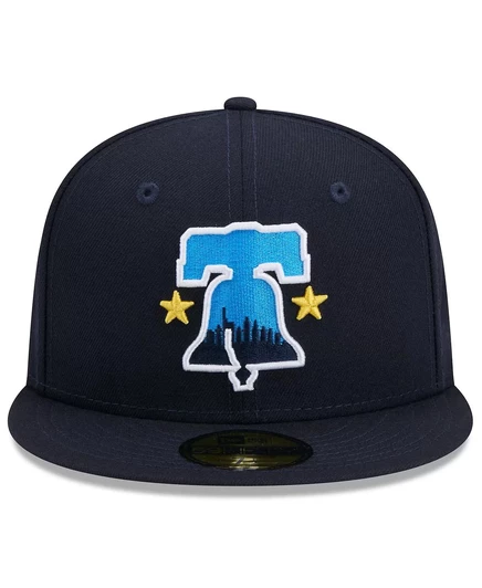 Мужская приталенная шляпа New Era темно-синего цвета Philadelphia Phillies 2024 City Connect 59 размера 