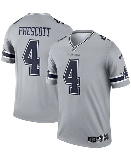 Мужской джерси Nike Dak Prescott Dallas Cowboys, серебристый