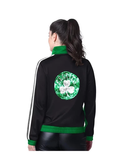 Женская спортивная куртка Kelly Green/Grey Boston Celtics Rebel, украшенная блестками, на молнии, G-III 4her By Carl Banks от Carl Banks kelly green, gray