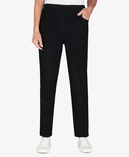 Женские джинсы Alfred Dunner Petite, прямые, черные
