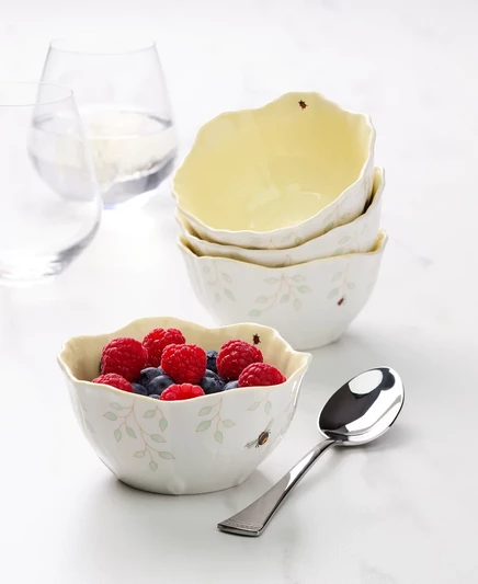 Цветочные десертницы Lenox Butterfly Meadow, набор из 4-х вазочек yellow