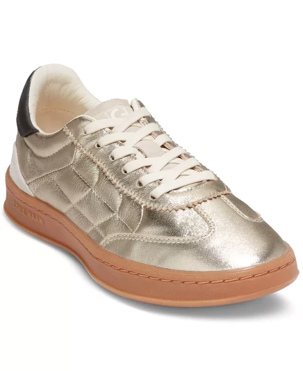  Женские кроссовки GRANDPRØ на шнуровке с низким берцем gold talca, birch suede, black suede