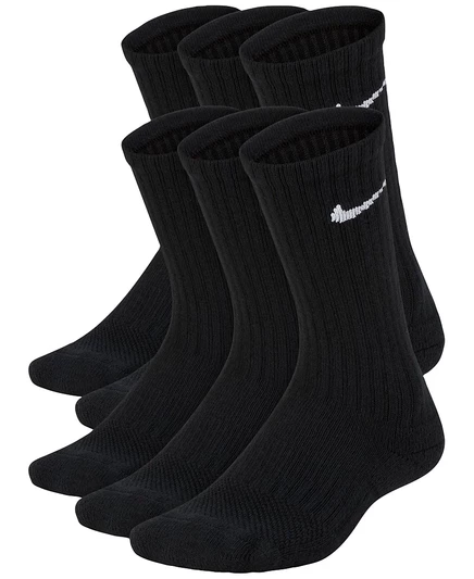 Детские носки Nike Cushioned Crew, 6 пар, черные