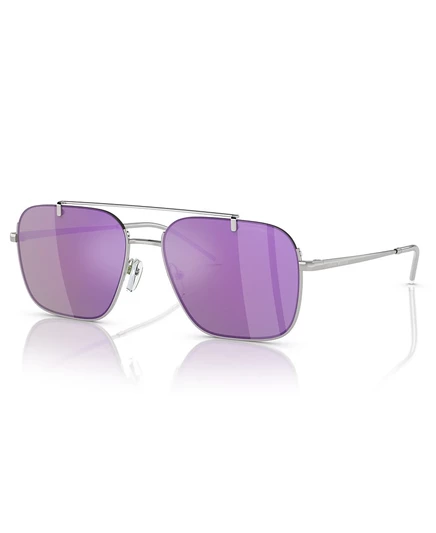 Мужские солнцезащитные очки Emporio Armani EA2150 зеркальные, серебристые