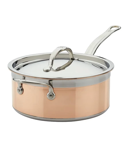 Ковш Hestan CopperBond 3,8 л с крышкой и вспом. ручкой, серый