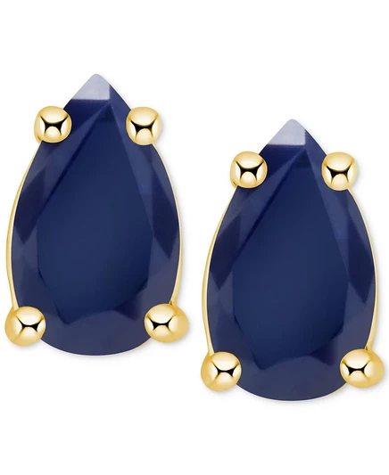 Серьги Macy's, грушевидные, золото 14 карат, сапфир