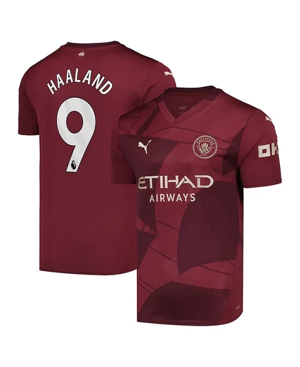 Мужская игровая футболка Puma Erling Haaland Manchester City 2024/25, бордовая