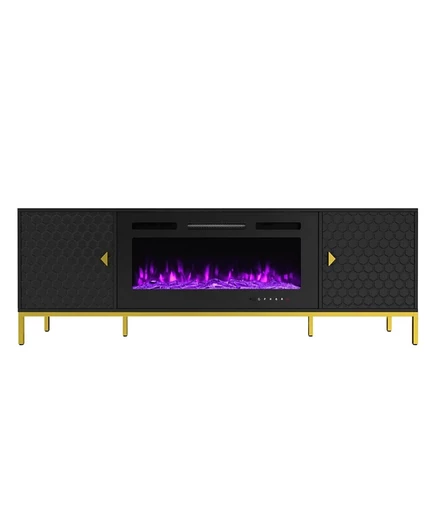 Тумба Boyel Living под ТВ 70″ с камином 36″, черная