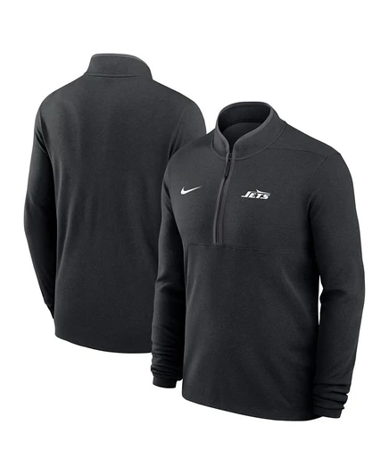 Мужская черная толстовка-пуловер Nike New York Jets Lightweight Victory Dri-FIT с капюшоном на молнии.