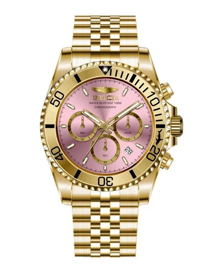 Мужские кварцевые часы с хронографом Pro Diver 49836 с розовым циферблатом gold