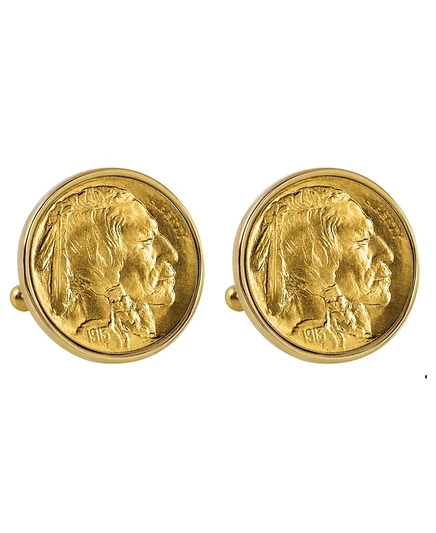 Мужские запонки American Coin Treasures Buffalo, золотые