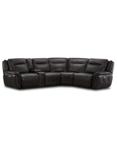 Диван Macy's Lenardo, 3 реклайнера, консоль, айвори
