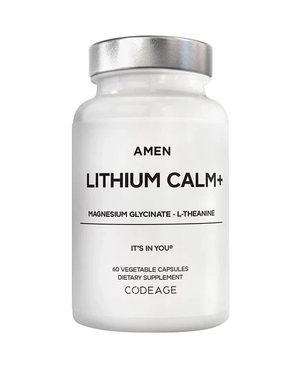 Amen Lithium Calm+ добавка - Таблетки оротата лития с глицинатом и оксидом магния, L-теанином, без глютена, без ГМО - 60 цветных капсул.