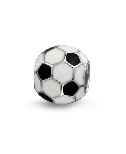 Шарм для браслета Bling Jewelry Soccer Ball серебро 10 мм, белый