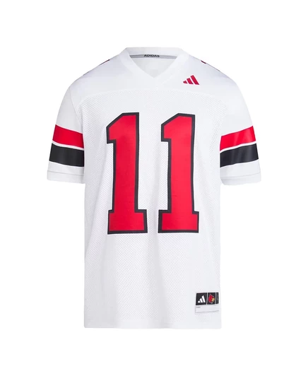 Мужская джерси Adidas Jeff Brohm Louisville Cardinals, белая