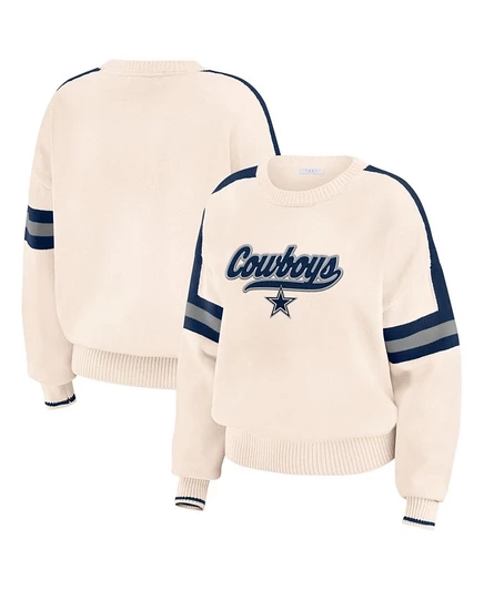 Женский пуловер WEAR by Erin Andrews Dallas Cowboys в полоску, кремовый