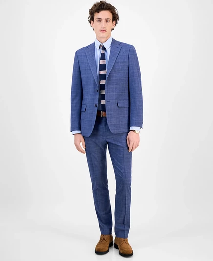 Мужской костюм Tommy Hilfiger Modern-Fit TH-Flex, в синюю клетку