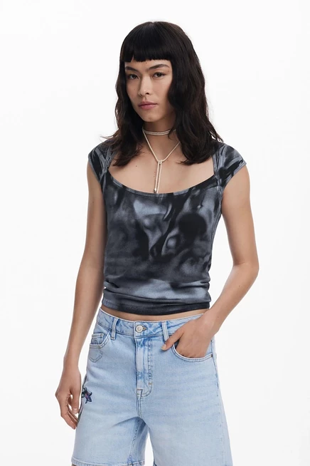 Женская футболка Desigual с градиентом, синяя