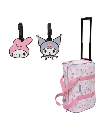 Дорожная сумка на колесах Hello Kitty с бирками, разноцветная