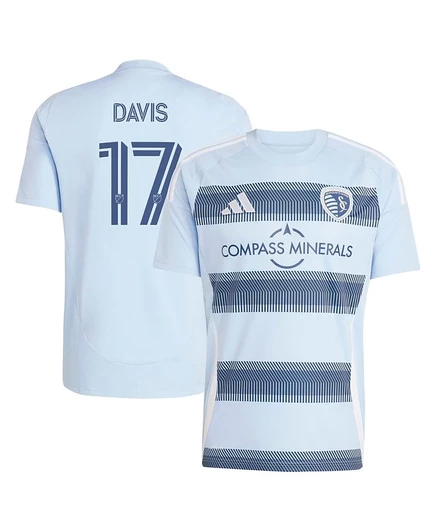 Мужская игровая футболка Adidas Jake Davis Sporting KC 2025, голубая