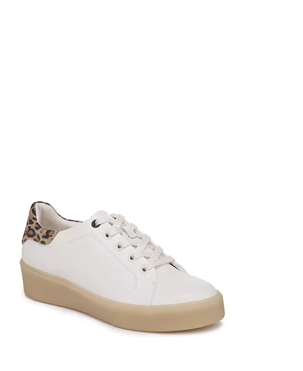 Женские кроссовки на шнуровке Naturalizer Womens Morrison 3.0 с круглым носком warm white/leopard leather/suede