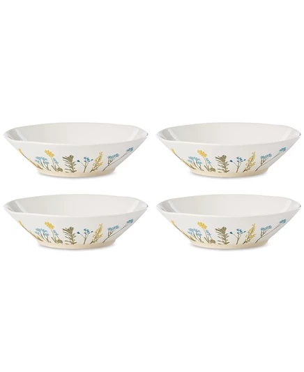 Набор из 4 мисок для пасты Lenox Wildflowers, белые