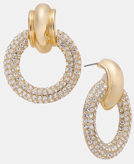 Серьги-капли I.N.C. International Concepts Pavé Circle, эксклюзивный желтый цвет Macy's