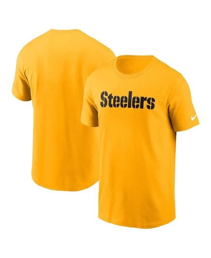 Мужская золотая футболка Nike Pittsburgh Steelers Prime Time с надписью Essential gold