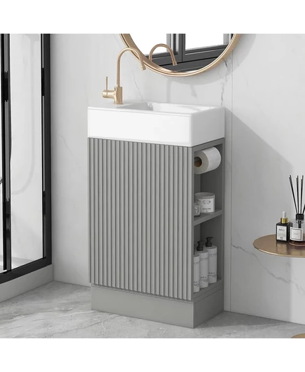 Тумба с раковиной CASAINC 47 см и полкой, серая