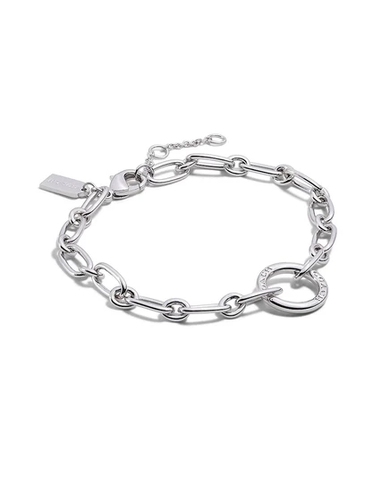 Женский браслет coach signature link, серебристый