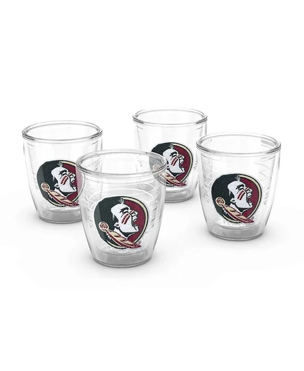 Стакан Tervis Tumbler для семинолов штата Флорида, 4 упаковки по 12 унций. Набор стаканов с эмблемой