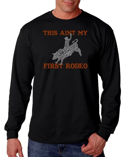 Мужской лонгслив LA Pop Art с принтом «This Ain't My First Rodeo», черный