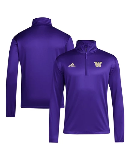 Мужская кофта Adidas Washington Huskies с молнией 1/4, фиолетовая