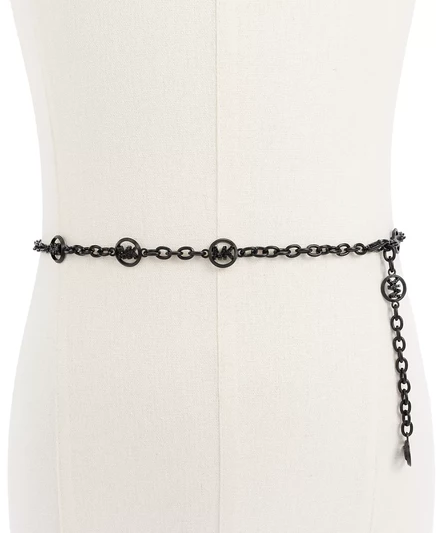 Женский мини-пояс-цепочка Michael Kors MICHAEL с нанесенными логотипами black